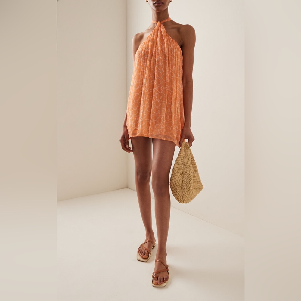 Cloe Cassandro Jeanie Silk Mini Dress | Size XS | Coral Reef | Like New